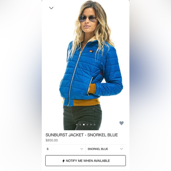 ‼️RARE‼️ 🎸AVIATOR NATION🎸 Sunburst Women’s Jacket✨Blue Snorkel✨ Size Small✨ - Picture 5 of 11